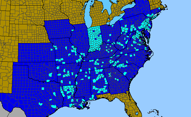 The range of Hibiscus syriacus