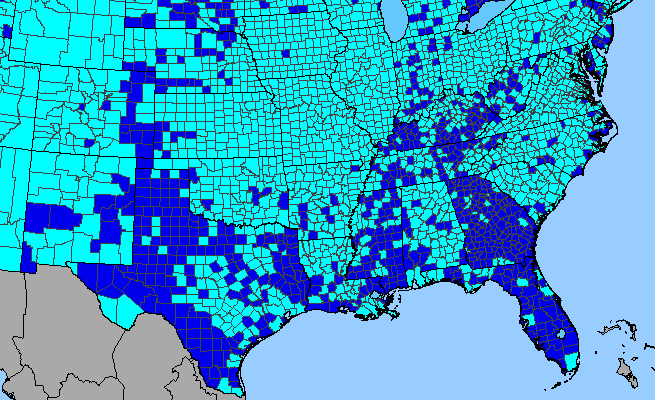 The range of Capsella bursa-pastoris