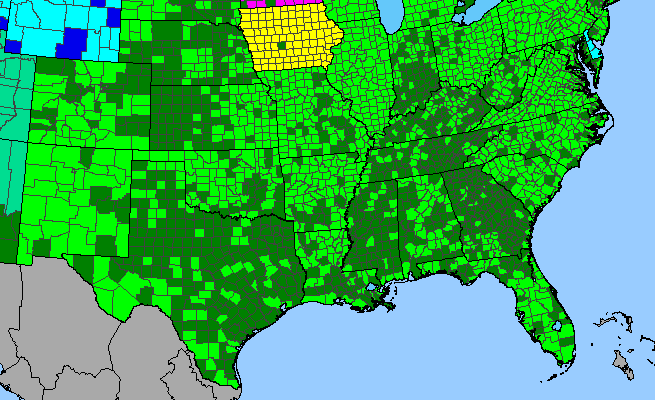 The range of Chenopodium album