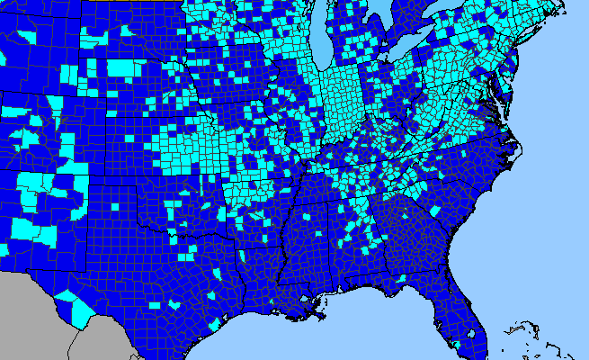 The range of Coronilla varia
