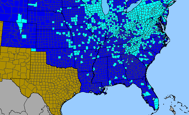 The range of Galinsoga quadriradiata