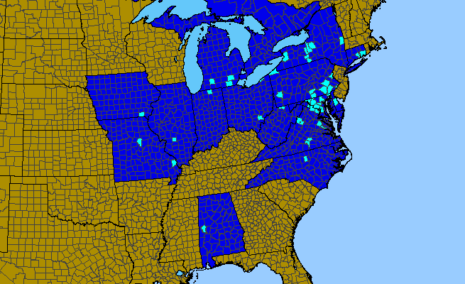 The range of Ornithogalum nutans