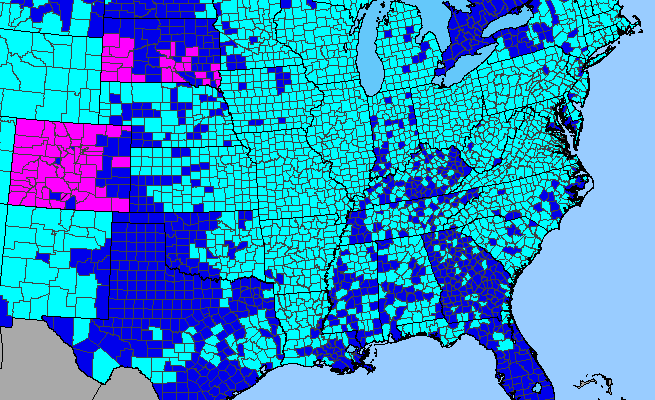 The range of Verbascum thapsus